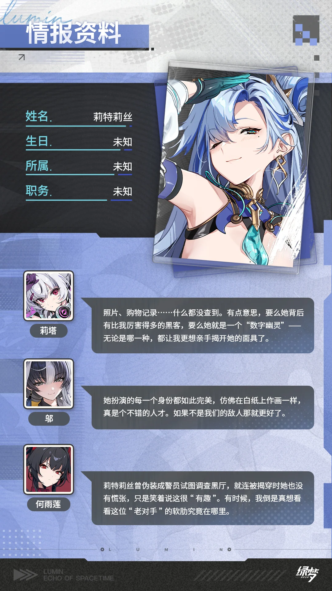莉特莉丝 · 官方角色档案 · 第2张（第2张）