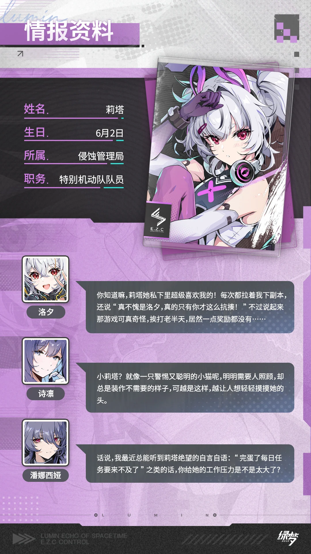莉塔 · 官方角色档案 · 第2张（第2张）